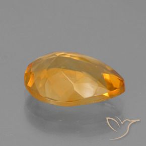 Citrino Arancione scuro naturale da 2.76 ct, Forma a pera, VVS-VS