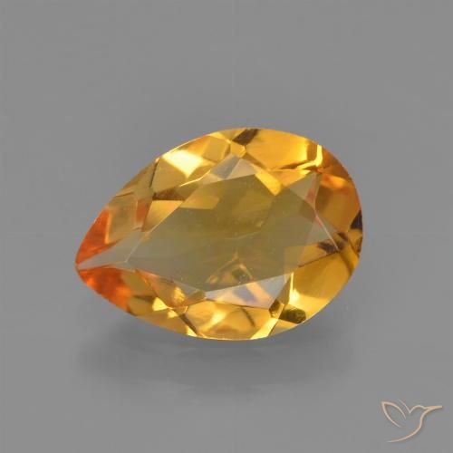1.23ct Naturale Arancio Scuro-Oro Citrino, Forma a pera, VVS-VS