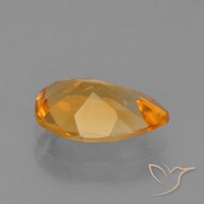 Citrino Arancio Scuro-Oro naturale da 1.23 ct, Forma a pera, VVS-VS
