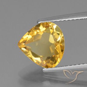 Citrino Dorato medio-scuro naturale da 2.40 ct, Forma a pera, VVS-VS