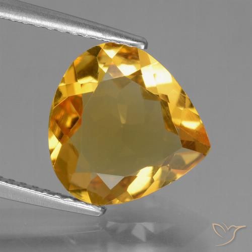 3.14ct Naturale Arancio intenso-OroG Citrino, Forma a pera, VVS-VS