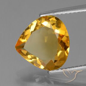 Citrino Arancio intenso-OroG naturale da 3.14 ct, Forma a pera, VVS-VS