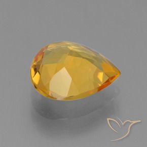 Citrino Arancio intenso-OroG naturale da 3.14 ct, Forma a pera, VVS-VS