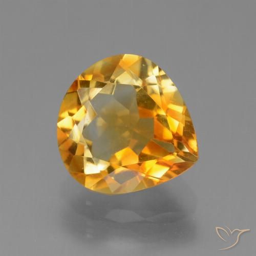 2.84ct Naturale Arancio intenso-OroG Citrino, Forma a pera, VVS-VS