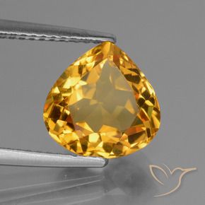 Citrino Dorato scuro naturale da 3.27 ct, Forma a pera, VVS-VS