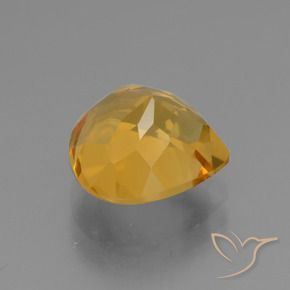 Citrino Dorato scuro naturale da 3.27 ct, Forma a pera, VVS-VS