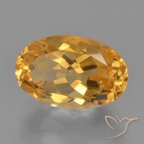 Citrino Arancio intenso-OroG naturale da 3.72 ct, Ovale, VVS-VS