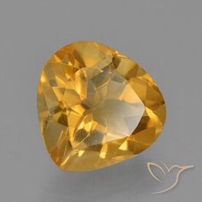 Citrino Arancio Medio naturale da 3.51 ct, Forma a pera, VVS