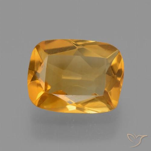 2.27ct Naturale Arancio Medio Citrino, Cuscino, VVS-VS