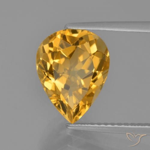 Citrino Dorato scuro naturale da 3.54 ct, Forma a pera, VVS