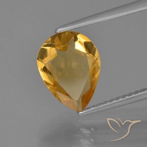 Citrino Arancio Dorato Profondo naturale da 2.07 ct, Forma a pera, VVS