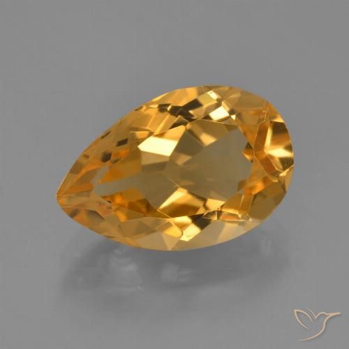 3.93ct Naturale Arancio Scuro-Oro Citrino, Forma a pera, VVS-VS