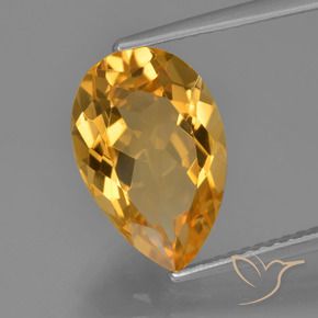 Citrino Arancio Scuro-Oro naturale da 3.93 ct, Forma a pera, VVS-VS