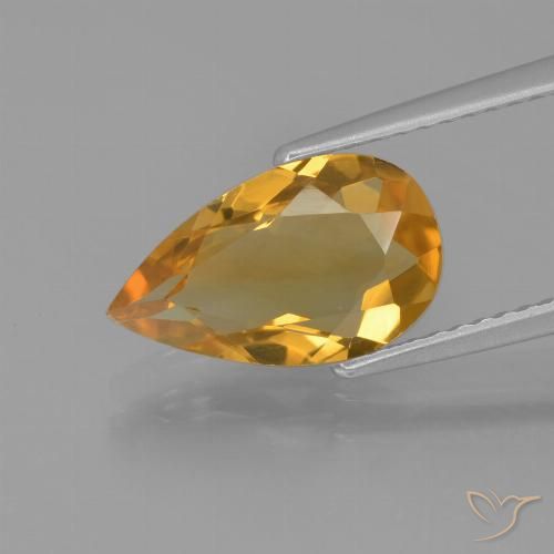 1.97ct Naturale Arancio Scuro-Oro Citrino, Forma a pera, VVS-VS