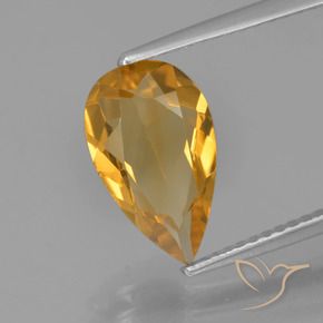 Citrino Arancio Scuro-Oro naturale da 1.97 ct, Forma a pera, VVS-VS