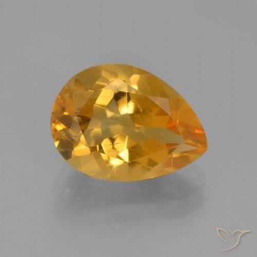 3.24ct Naturale Arancio intenso-OroG Citrino, Forma a pera, VVS-VS