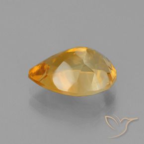 Citrino Arancio intenso-OroG naturale da 3.24 ct, Forma a pera, VVS-VS