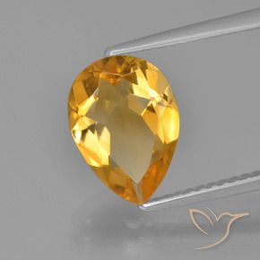 Citrino Arancio intenso-OroG naturale da 2.01 ct, Forma a pera, VVS-VS