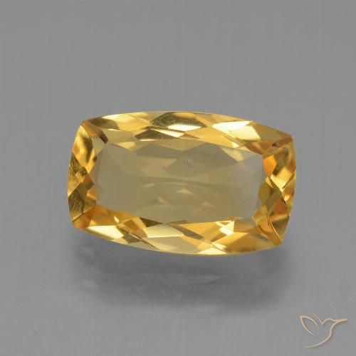 3.53ct Naturale Arancio Dorato Profondo Citrino, Cuscino, VVS-VS