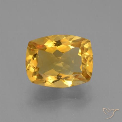 3.49ct Naturale Dorato scuro Citrino, Cuscino, VVS