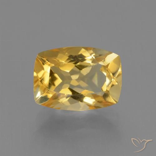 3.68ct Naturale Arancio Dorato Profondo Citrino, Cuscino, VVS-VS
