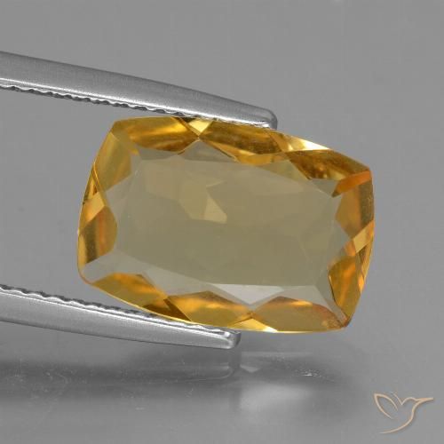 3.58ct Naturale Dorato medio-scuro Citrino, Cuscino, VVS-VS