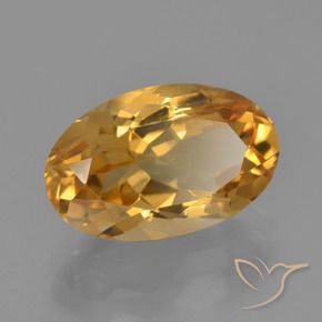 Citrino Dorato medio-scuro naturale da 4.10 ct, Ovale, VVS-VS