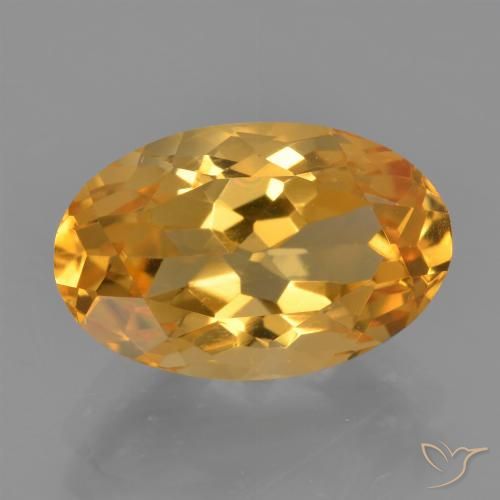 Citrino naturale dorato da 3,86 ct, taglio ovale, VVS-VS