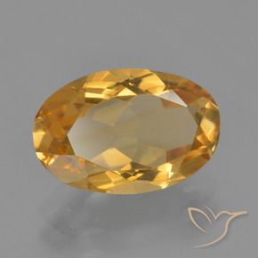 Citrino Dorato medio-scuro naturale da 3.06 ct, Ovale, VVS-VS