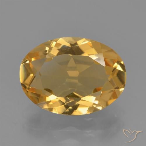 3.23ct Naturale Arancio Dorato Profondo Citrino, Ovale, VVS-VS