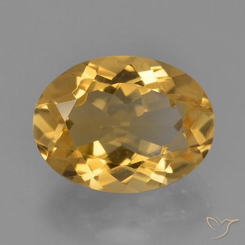3.46ct Naturale Arancio Dorato Profondo Citrino, Ovale, VVS-VS
