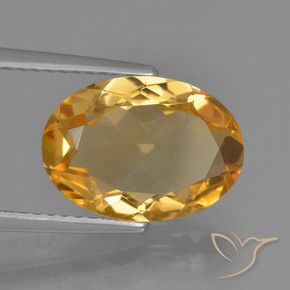 Citrino Dorato medio-scuro naturale da 3.25 ct, Ovale, VVS-VS
