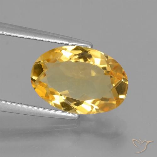 3.17ct Naturale Dorato medio-chiaro Citrino, Ovale, VVS