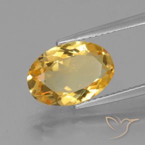 Citrino Dorato medio-chiaro naturale da 3.17 ct, Ovale, VVS