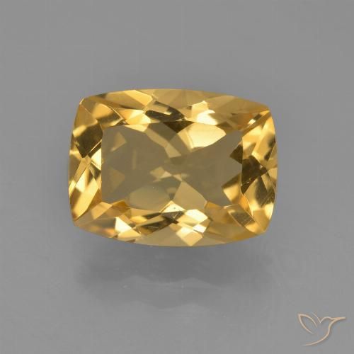 3.71ct Naturale Arancio Dorato Profondo Citrino, Cuscino, VVS-VS