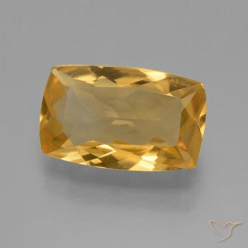 3.87ct Naturale Dorato medio-scuro Citrino, Cuscino, VVS