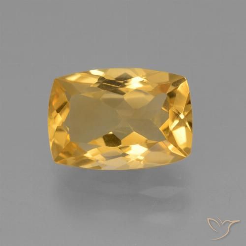 3.50ct Naturale Dorato medio-scuro Citrino, Cuscino, VVS