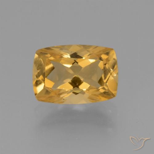 3.34ct Naturale Arancio Dorato Profondo Citrino, Cuscino, VVS-VS