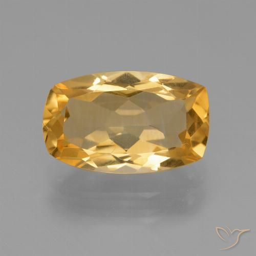 3.56ct Naturale Arancio Dorato Profondo Citrino, Cuscino, VVS-VS