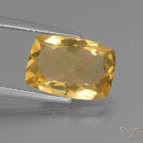 3.51ct Naturale Dorato medio-scuro Citrino, Cuscino, VVS-VS