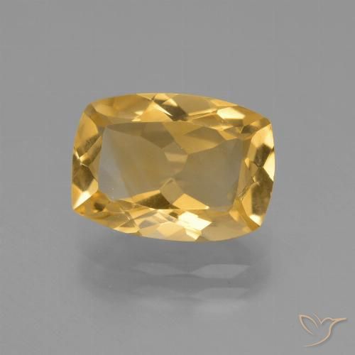 3.06ct Naturale Arancio Dorato Profondo Citrino, Cuscino, VVS-VS