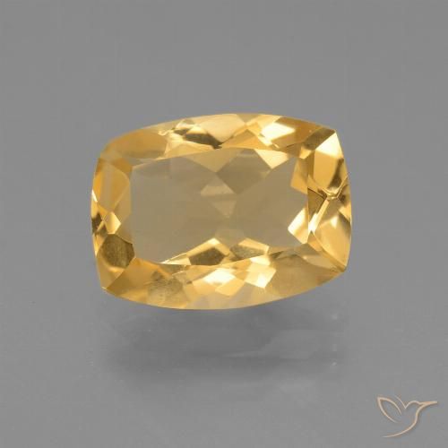 3.26ct Naturale Arancio Dorato Profondo Citrino, Cuscino, VVS-VS