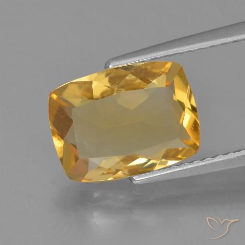 2.43ct Naturale Arancio Dorato Profondo Citrino, Cuscino, VVS-VS