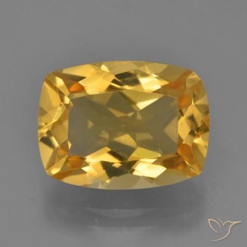 4.24ct Naturale Dorato scuro Citrino, Cuscino, VVS-VS