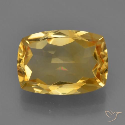 4.51ct Naturale Arancio Dorato Profondo Citrino, Cuscino, VVS-VS
