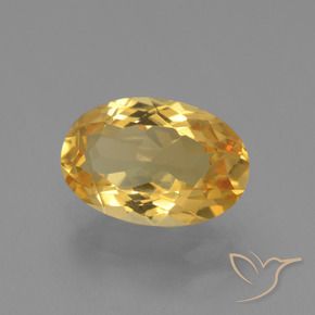 Citrino Dorato medio-scuro naturale da 3.17 ct, Ovale, VVS-VS