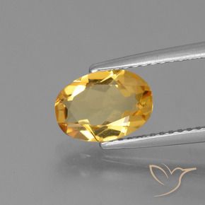 Citrino Dorato medio-scuro naturale da 1.40 ct, Ovale, VVS-VS