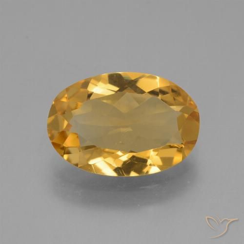 3.00ct Naturale Arancio Dorato Profondo Citrino, Ovale, VVS-VS