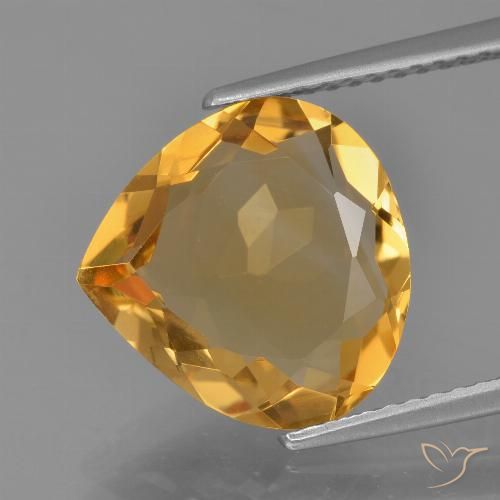 4.19ct Naturale Arancio Scuro-Oro Citrino, Forma a pera, VVS-VS