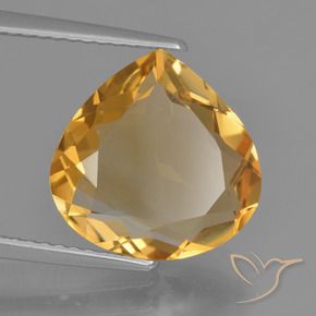 Citrino Arancio Scuro-Oro naturale da 4.19 ct, Forma a pera, VVS-VS